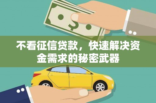 涟水不看征信贷款，快速解决资金需求的秘密武器