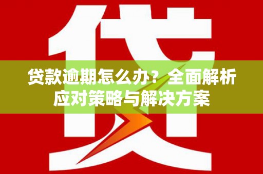 涟水贷款逾期怎么办？全面解析应对策略与解决方案