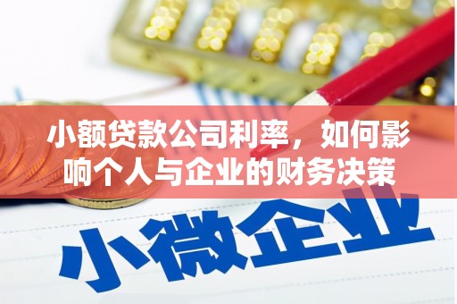 涟水小额贷款公司利率，如何影响个人与企业的财务决策