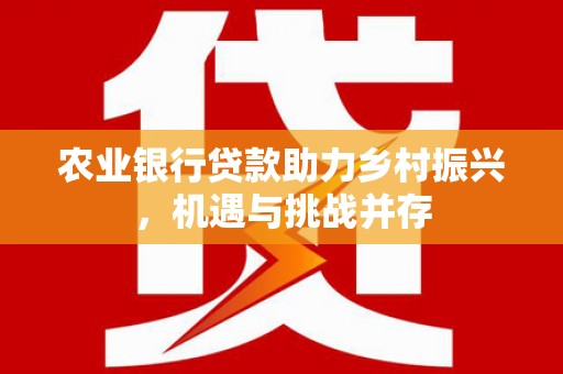 涟水农业银行贷款助力乡村振兴，机遇与挑战并存