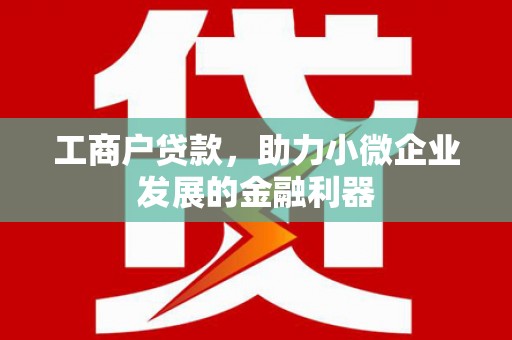 涟水工商户贷款，助力小微企业发展的金融利器