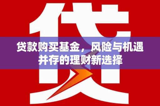 涟水贷款购买基金，风险与机遇并存的理财新选择