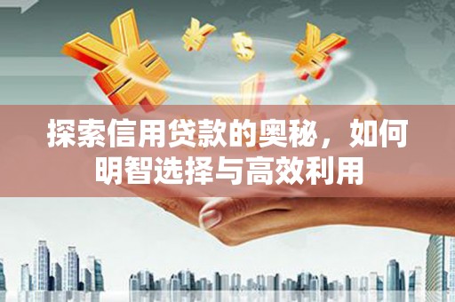 涟水探索信用贷款的奥秘，如何明智选择与高效利用