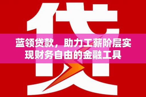 涟水蓝领贷款，助力工薪阶层实现财务自由的金融工具