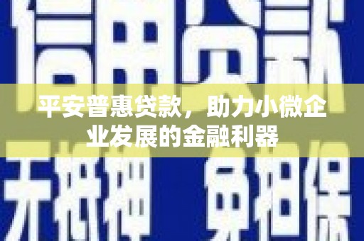 涟水平安普惠贷款，助力小微企业发展的金融利器